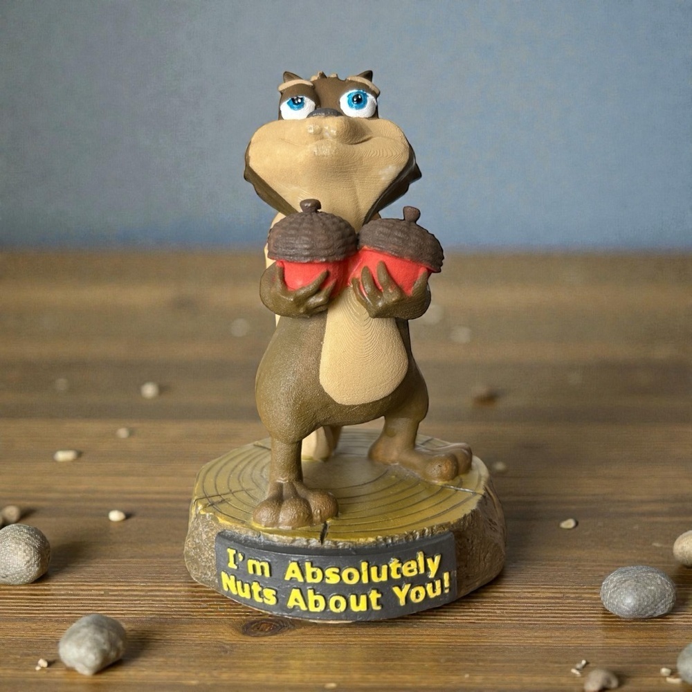 Vintage Kitschy Squirrel figurine, handpainted, 70s Cute Decor